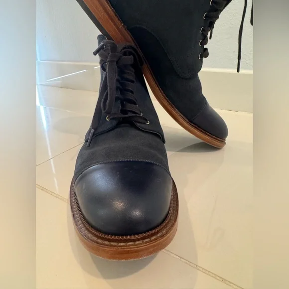 Taft Men’s Troy Boot size 43 Navy leather and suede - Picture 5 of 9